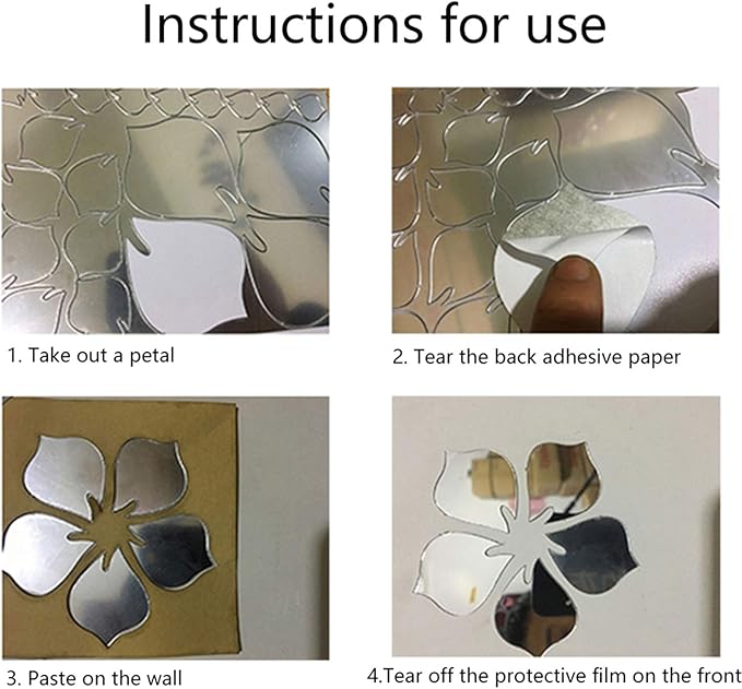 3D Flower Acrylic Mirror Wall Stickers