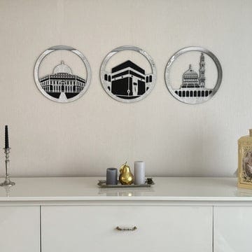 Set of Masjid Al Aqsa, Masjid Al-Haram & Masjid An-Nabawi Acrylic Wall Art