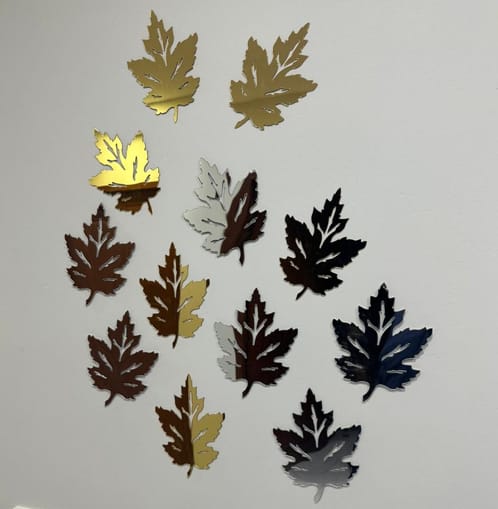 Wooden & Acrylic Leaf Holder Wall & Butterfly Candle Stand