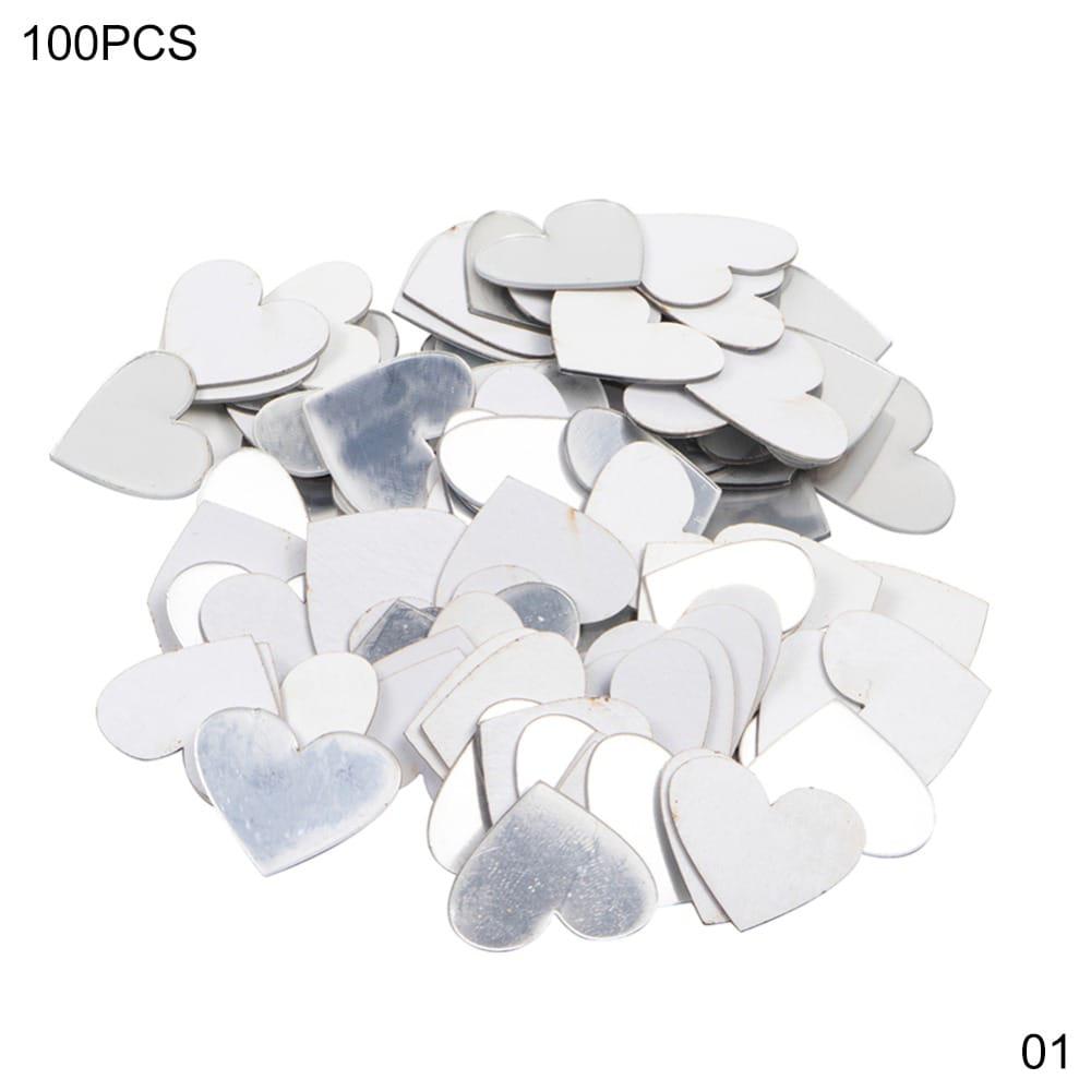 100 pcs Small Heart Acrylic Mirror Stickers – 2 cm
