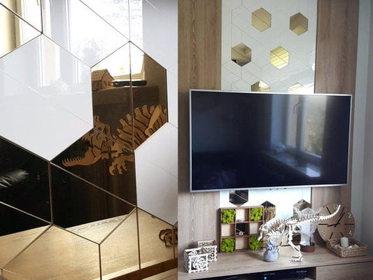 3D Mirror Wall Sticker Hexagon