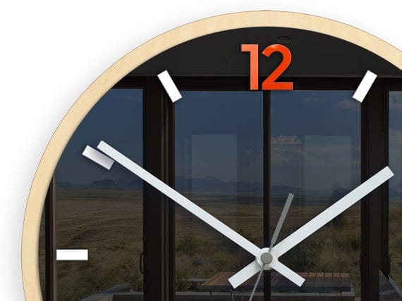 Modern Graphite Orange Acrylic Wall Clock