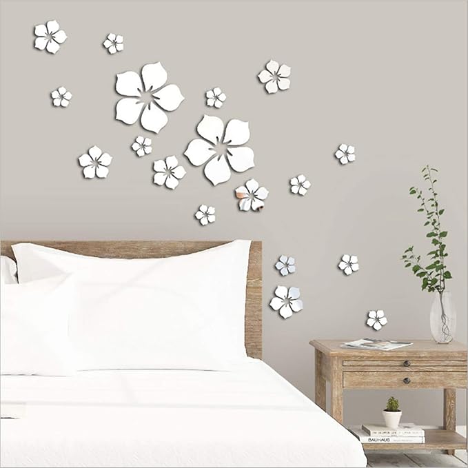 3D Flower Acrylic Mirror Wall Stickers