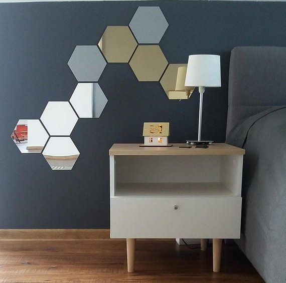 3D Mirror Wall Sticker Hexagon