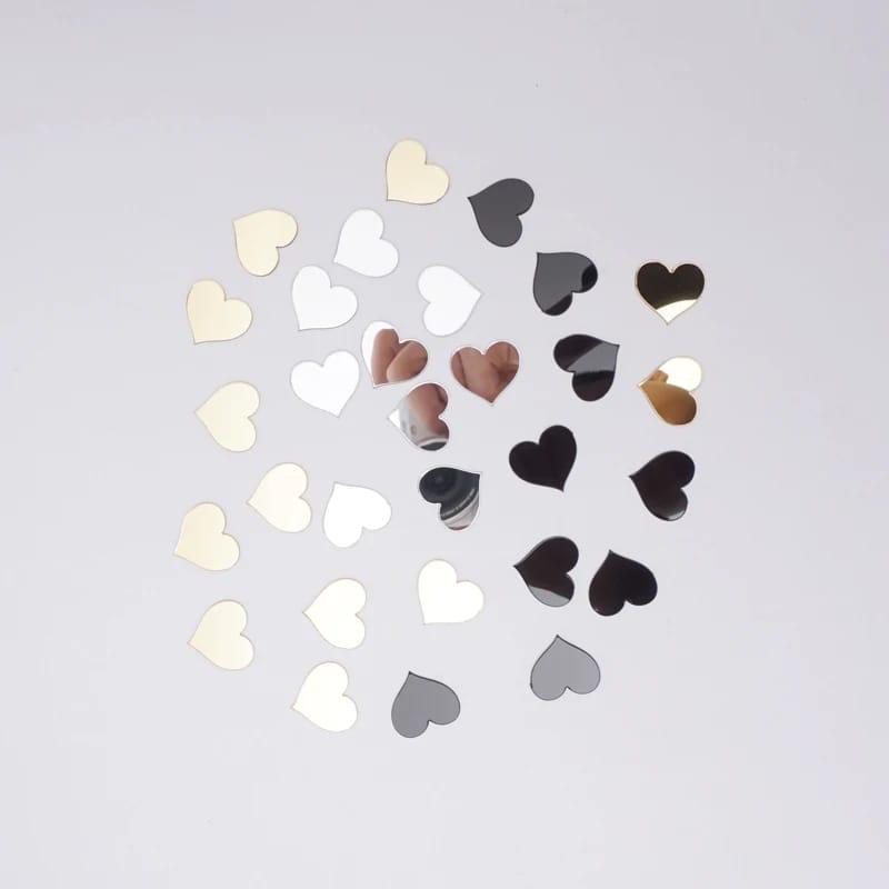 100 pcs Small Heart Acrylic Mirror Stickers – 2 cm