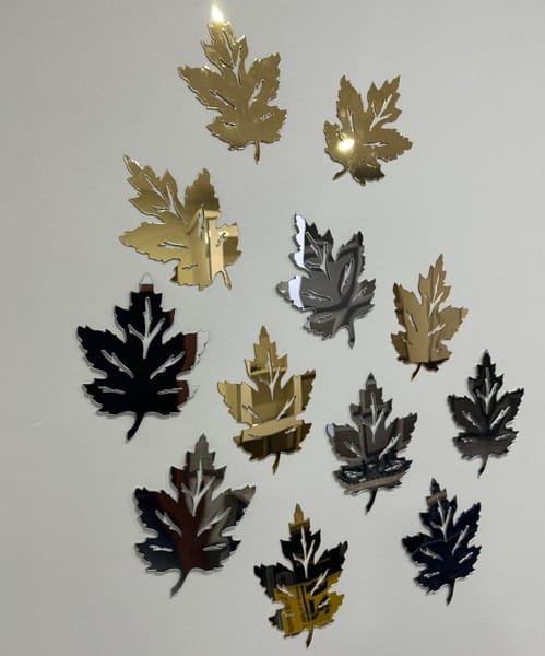 Wooden & Acrylic Leaf Holder Wall & Butterfly Candle Stand