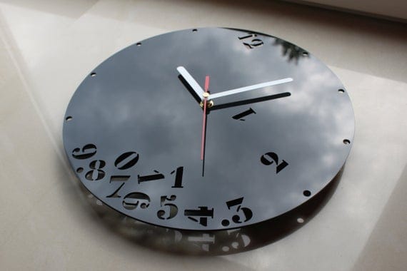 Falling Number Black DIY Wall Clock