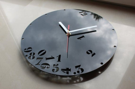 Falling Number Black DIY Wall Clock