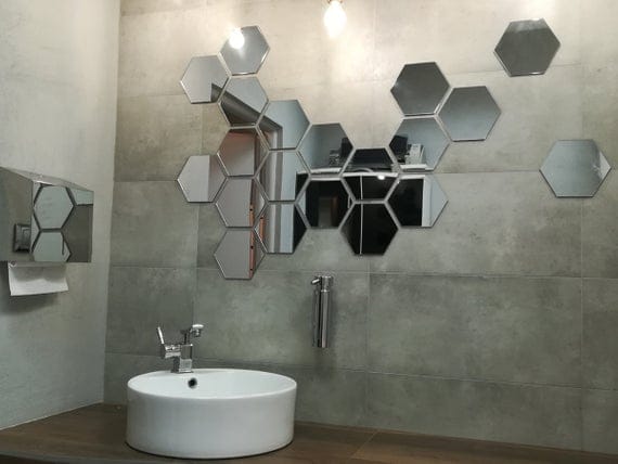 3D Mirror Wall Sticker Hexagon