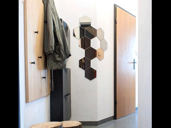 3D Mirror Wall Sticker Hexagon