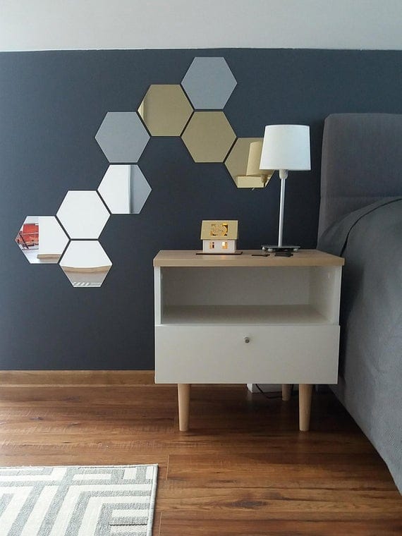 3D Mirror Wall Sticker Hexagon